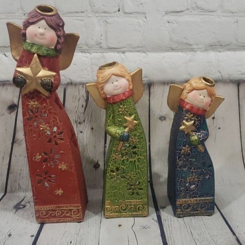 Vintage 90s Angels Caroling Christmas Holiday Decor Candle